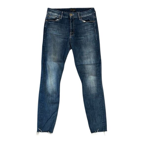 Mother Jeans Womens 29 Blue High Waisted Looker Ankle Fray Dark Wash Denim - Picture 1 of 10